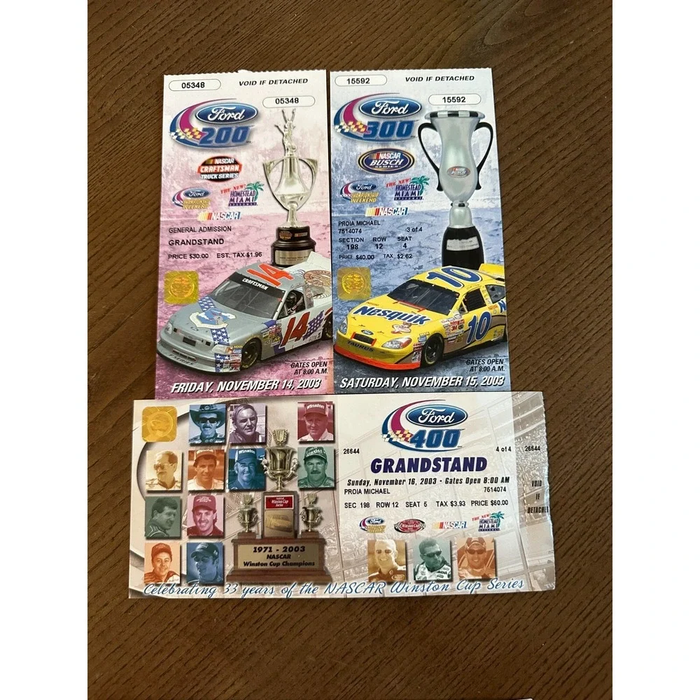 2003 NASCAR Busch Series Winston Cup‎ Series Craftsman Truck Series Ticket Stubs